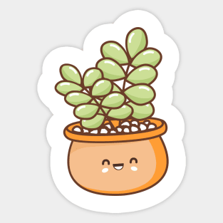 orange pot succulent cacti plant Sticker